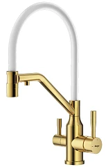 Смеситель для кухни Raglo c подключением к фильтру сатин золото