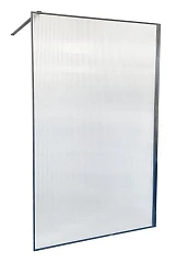 Душевая перегородка Ceruttispa Strip T90 Walk-in 90*190 профиль черный матовый стекло рифленое без поддона