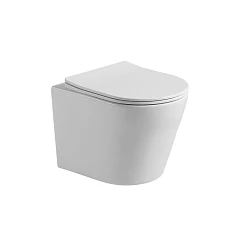 Подвесной унитаз Vincea Piatti VT1-11S 36,5*49 безободковый с крышкой-сиденьем микролифт Slim