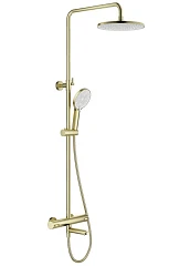 Душевая стойка с термостатом Splenka сатин золото