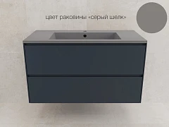 Тумба с раковиной Style Line Лима 100 подвесная графит (раковина Line 100*48 серый шелк)