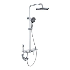 Душевая стойка Olive’s Kabrera 37294KB с изливом и гигиенической лейкой хром