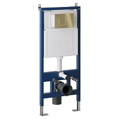 Система инсталляции Grossman для подвесного унитаза с кнопкой сатин золото