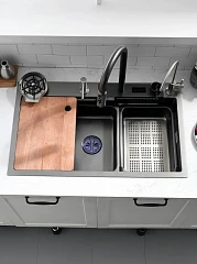 Кухонная мойка Esbano Cascade ESMKCASC2 75*45 многофункциональная оружейная сталь