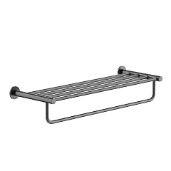 Полка для полотенец Sancos Base SC9028GG с держателем вороненая сталь
