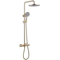 Душевая стойка ABBER Thermostat AF8516GL с термостатом и изливом, матовое золото 