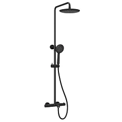 Душевая стойка Sancos Game SC3001LMB с термостатом и изливом черная матовая