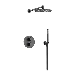 Душевой комплект Sancos Etna SC9010MB с термостатом скрытый монтаж черный матовый