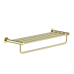 Полка для полотенец Sancos Base SC9028BG с держателем брашированное золото