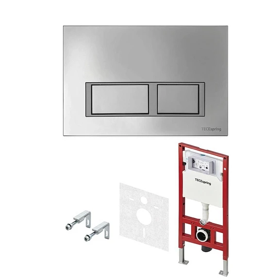 Система инсталляции TECEspring Base, панель смыва глянцевый хром