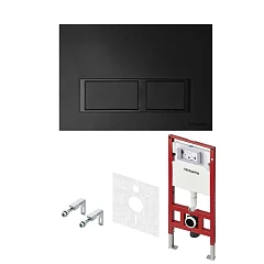 Система инсталляции TECEspring Base, клавиша смыва черная матовая