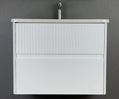 Тумба под раковину Alavann Wave 80 белый глянец