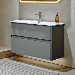 Тумба под раковину Alavann Wave 105 голубой деним