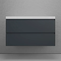 Тумба под раковину Style Line Манхэттен 100 подвесная графит