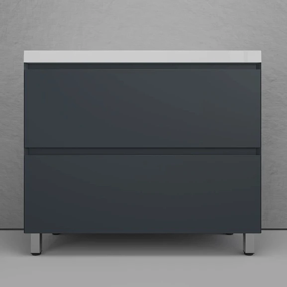 Тумба с раковиной Style Line Манхэттен 100 напольная графит