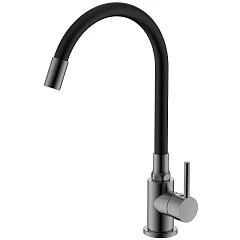 Смеситель для кухни Splenka с гибким изливом графит