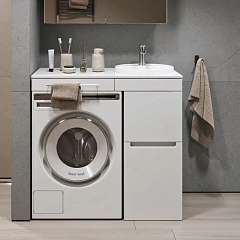 Тумба с раковиной Alavann Cosmetic 95 белый глянец L/R