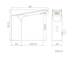 Смеситель Knotlor Sreamline SS-12 сенсорный для раковины нержавеющая сталь