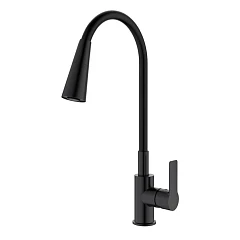 Смеситель Splenka S06.43.06 для кухни с гибким изливом черный матовый