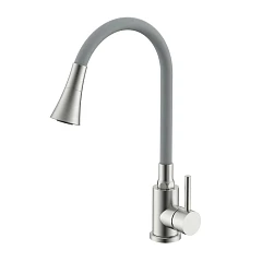 Смеситель Splenka S201.4307.05 для кухни с гибким изливом сатин