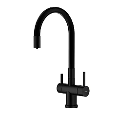 Смеситель Splenka S70.64.06 для кухни с гибким изливом и функцией подключения фильтра черный матовый