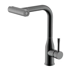 Смеситель Splenka S206.49.09 для кухни с мультифункциональным выдвижным изливом графит