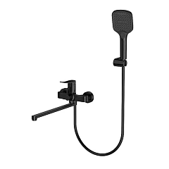 Смеситель Splenka S31.22.06 универсальный с душевыми аксессуарами черный матовый