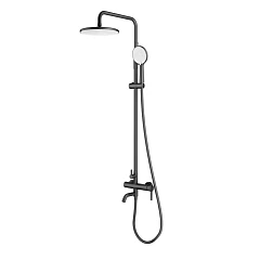 Душевая стойка Splenka S221.24.06 с изливом черная матовая