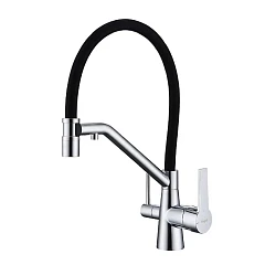 Смеситель Raglo R80.62 для кухни с гибким изливом и функцией подключения фильтра хром