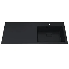 Полувстраиваемая раковина Uperwood Cosmos Quartz 120*48 R для установки над стиральной машиной, уголь