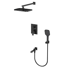 Душевой комплект Splenka S31.27.06 с изливом скрытый монтаж черный матовый