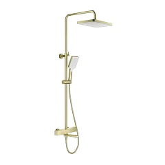 Душевая стойка Splenka S224.26.03 с термостатом и изливом золотой сатин