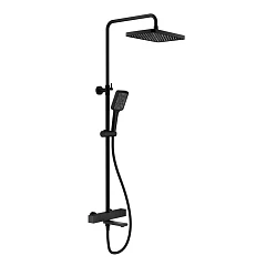 Душевая стойка Splenka S224.26.06 с термостатом и изливом черная матовая