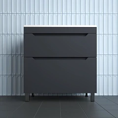 Тумба под раковину Style Line Остин 80 напольная графит