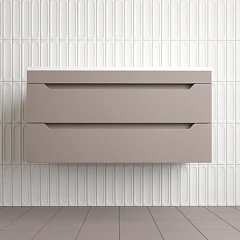 Тумба с раковиной Style Line Остин 100 подвесная тауп темный