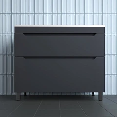 Тумба с раковиной Style Line Остин 100 напольная графит