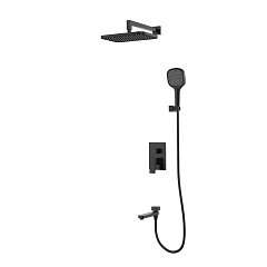 Душевой комплект Raglo R30.27.06 с изливом скрытый монтаж черный матовый