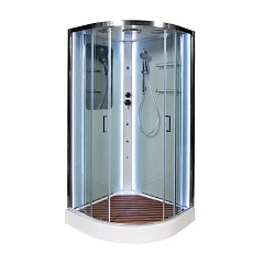 Душевая кабина AvaCan A01 100х100х220 с LED-подсветкой с кнопкой и гидромассажем