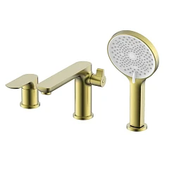 Смеситель на борт ванны Raglo R03.31.03 на 3 отверстия золотой сатин