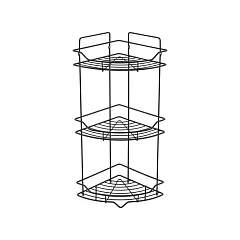 Полка Milardo Grid GRICC3BM44 трехъярусная черная матовая