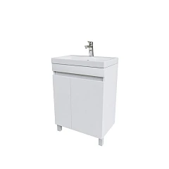 Тумба с раковиной Iddis Zodiac 60 белая матовая напольная с дверцами