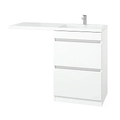 Тумба с раковиной Vigo Даллас 600-0-2 120 белый глянец для стиральной машины R