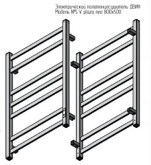 Электрический полотенцесушитель Двин V Plaza Neo 50*80 L/R хром