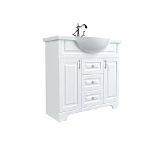 Тумба под раковину 1Marka Прованс New 80Н 2в.я. 2д. Белый глянец
