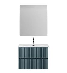 Комплект мебели BelBagno Uno 80 голубой матовый с двумя ящиками