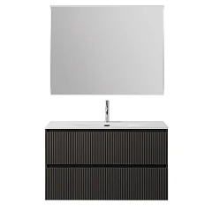 Комплект мебели BelBagno Uno 100 темно-серый матовый с двумя ящиками