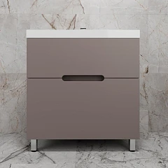 Тумба с раковиной Style Line Матис 80 напольная тауп темный