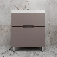 Тумба с раковиной Style Line Матис 70 напольная тауп темный