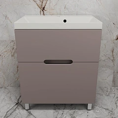 Тумба с раковиной Style Line Матис 70 напольная тауп темный (раковина Asti 70*45 жасмин)