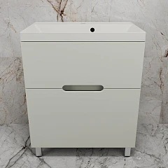 Тумба с раковиной Style Line Матис 70 напольная олива (раковина Asti 70*45 жасмин)